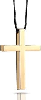 Cross Hanging Ornaments for Car Rear View Mirror, Cross Metal Car Rear View Mirror Charm, Car Ornament Accessories, Cross Pendant Decoration for Car, Truck, Home Decor (Golden)