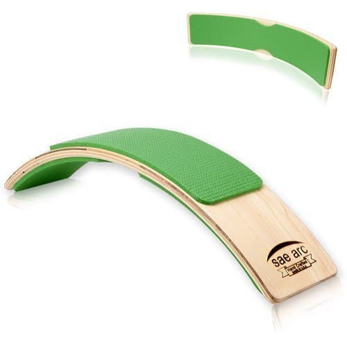 Spine Stretching Lumbar Support - Wooden Back Flex & Posture Alignment Device (Green)