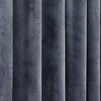 Luxury Curtain for Living Room Blackout Velvet 2 Panels Curtains Set Luxury Tassel Bedroom Curtains (Iron-Grey, (50W×96L)×2)