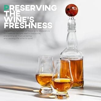 Homestia Red Gemstone Wine Stopper for Wine Bottles Vacuum Wine Bottle Stopper with Silicone Reusable Wine Corks, Leak Proof Keep Fresh Wine Preserver Wine Saver Wine Accessories