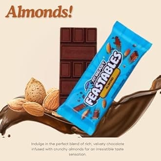 Milk Chocolate Bar Feastables Mrbeast Healthy Snack Individually Wrapped Bars for Dessert, Snacks Treats for Kids Small Gifts Presents for Women Mens Gift Set (Milk - Peanut - Almond)