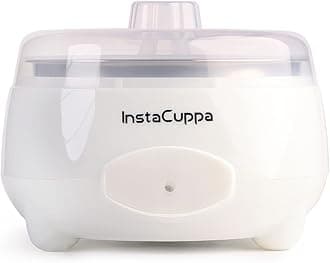 InstaCuppa Automatic Probiotic-Rich Yogurt Maker with Auto Temperature Regulation, Easy To Operate Electric Curd Maker Machine for Home, Premium 304 Stainless Steel Inner Container, 1 Liter, White