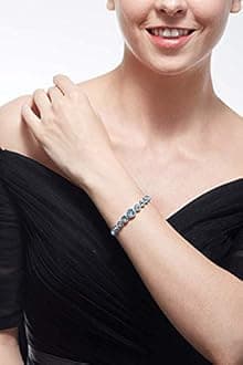 Shining Diva Fashion Platinum Plated Austrian Crystal Stylish Bracelet for Women and Girls