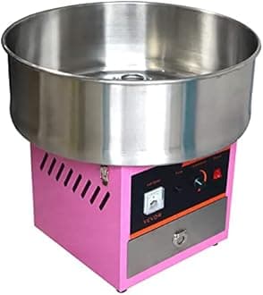 Commercial Cotton Candy Machine, 20.5 Inch 1000W Cotton Candy Maker, Stainless Steel Sweet Sugar Candy Floss Maker with Sugar Scoop and Carbon Brush, for Family and Various Party