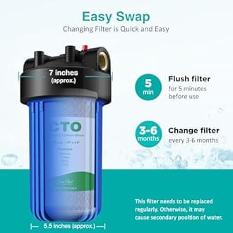 2-Stage 10" x 4.5" All Home Water Filter Replacement Cartridges, Combination of 5 Micron Sediment and Carbon Water Filters, GE FXHTC, GXWH40L, WGB21B, FP15B, FC15B, 2-Pack