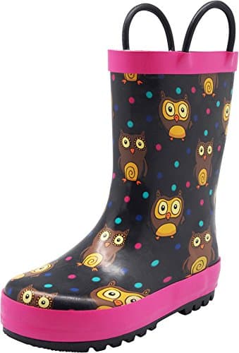 Girls' Rain Boots - Waterproof Solid & Printed Rubber Rain Boots for Toddlers & Big Kids