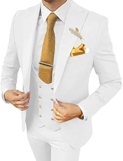 Wangyue Men's Suits 3 Piece Slim Fit Suits for Men Double Breasted Suit Men Business Wedding Prom Tuxedo Suit