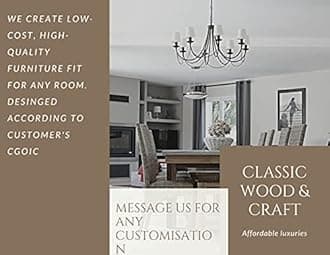 CLASSIC WOOD & CRAFT® Timeless King Size Bed Frame - High Headboard, Footboard, & Premium Teak Wood - Customizable Features, 203 cm x 193 cm No Mattress Included (Design-8)