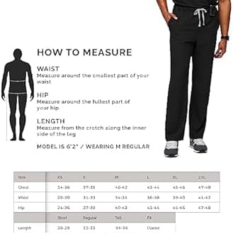 FIGS Pisco Basic Scrub Pants for Men — Structured Fit, Straight Leg, 4 Pockets, Anti-Wrinkle Men’s Scrub Pants, Black, L