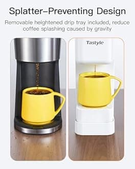 Single serve hot and iced coffee maker with strong beer, 40 oz removable reservoir, 6 brew sizes, compatible with K Cup and grounds, compact for home, office