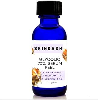 70% Glycolic Acid Serum Peel - with Retinol & Chamomile Green Tea ExtractS For Wrinkles, Acne Scars, Fine Lines, Collagen Boost – Anti -Aging Alpha Hydroxy Acid 1oz Bottle