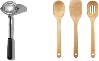OXOGood Grips Stainless Steel Ladle and Wooden Utensil Set