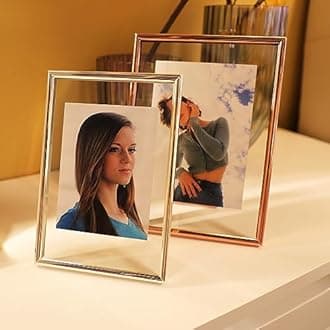 AhaGo Floating Picture Frame (Silver, 4"x6") , For Multiple Photo Sizes (3x5, 2x3,1x2),Vertical Adjustable Tabletop/Shelf Photo Frame with "Heart" Style , Classy Gift Choice for Festival, Home or Wedding Decoration
