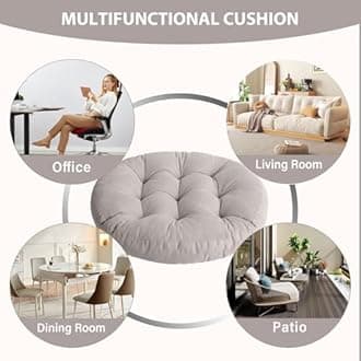 Tiita Floor Pillows Cushions Round Chair Cushion Outdoor Seat Pads for Sitting Meditation Yoga Living Room Sofa Balcony 22x22 Inch, Grey