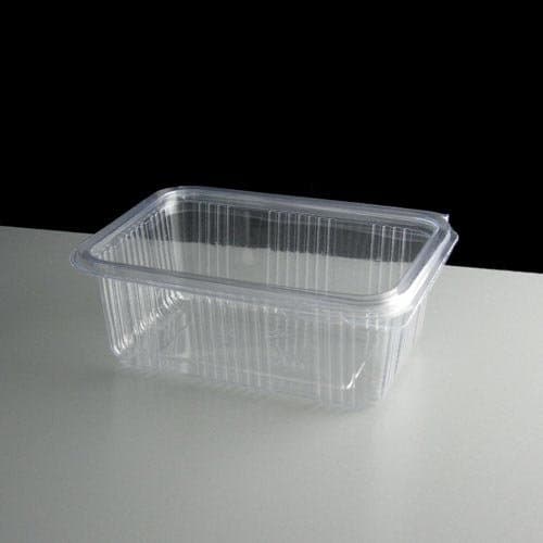 Cristal 500 ml Clear Hinged Lid Salad Container, Pack of 50