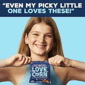 LOVE CORN Limited Edition Minions Crunchy Corn Lunchbox Snack (Sea Salt 0.7oz x 30 Bags) – Healthy Snacks For Kids, Ideal for Gluten Free & Vegan Diets – Low Sugar Alternative for Chips, Mixed Nuts