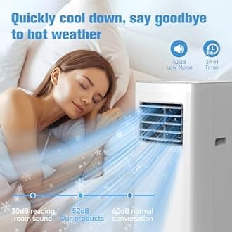 Coolblus Portable Air Conditioner,8500 BTU Portable ac units up to 360 Sq.Ft,Portable ac units for Homeowner,Renter,family White