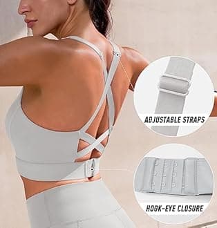 Ewedoos High Support Sports Bras for Women Adjustbale Supportive High Impact Sports Bra Push Up Workout Running Bras