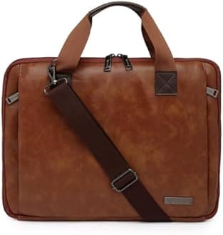 VISMIINTREND Stylish Leather Office Laptop Bag Handbag for Men & Women| Slim,Briefcase,Messenger Bags| Fits 13",14", 15.6 Inch Macbook, Birthday Gift for Husband/Father, Corporate Diwali Gifts