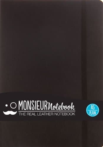 Monsieur Notebook Leather Journal - Black Plain Medium (Monsieur Notebook Plain, 24-lb Ivory) Diary β July 1, 2014