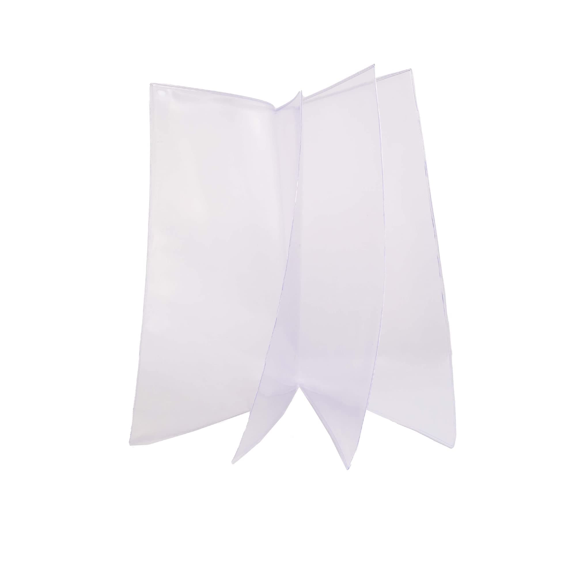 Risch Double-Sided All Clear Vinyl Menu Cover | Four-Sided 8 View Folding Menu Booklet | Slip in Side-Loading Cover | Wipeable, Reusable | 8.5” x 11” | Pack of 24