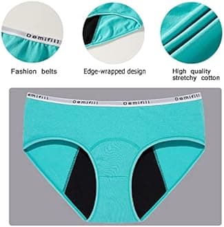 Demifill Teen Girls Period Underwear Cotton Soft Women Panties For Teens Briefs