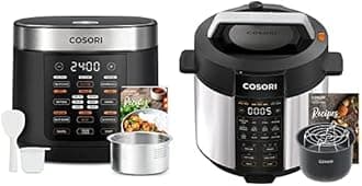 10 Cup Rice Cooker + Pressure Cooker with 18 Functions & 13 Presets, Including Rice, Slow Cook, Steam, Saute, Sous Vide