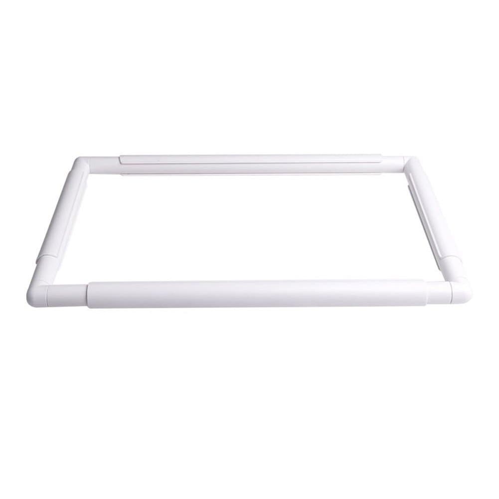 Square Embroidery Hoop, Plastic Cross Stitch Frame, White Cross Stitching Sewing Hoop (17x11 inches)