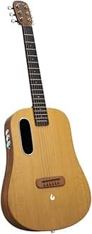 LAVA ME AIR Portable Spruce Electric Acoustic Guitar. Beginner-friendly travel guitar with onboard effects and magnetic pickups