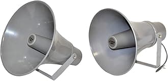 Indoor Outdoor PA Horn Speaker - 13.5 Inch 50 W Pyle PHSP131T & Indoor Outdoor PA Horn Speaker - 11 Inch 30-Watt Power Compact Loud Sound Megaphone - Pyle PHSP121T