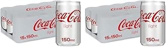 Light, Pack of 30 Cans x150ml, Same Coca Cola Taste with no Sugar and Lighter Taste, Crisp Coke Light Soft Drinks