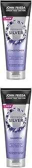 John Frieda Shimmering Silver Shampoo & Condtioner: for Dull Grey, White Hair or Silver Hair with SilverGloss Technology, 2x250ml