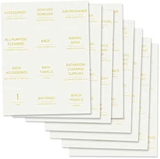 Talented Kitchen 144 Minimalistic Laundry Room Labels for Glass Jars, Preprinted Linen Closet Stickers for Containers, Bathroom Organization, Cleaning Supplies (Gold)