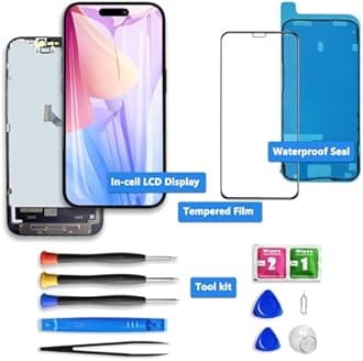 for iPhone 16e Screen Replacement 6.1 Inch, Diykitpl 3D Touch LCD Digitizer Screen for A3212, A3408, A3410, A3409 with Repair Tools Kit+Screen Protector+Waterproof Frame
