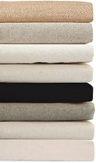 100% Cotton Canvas,Calico & Cotton Linen Mix Fabric for Craft,Paint,Patchwork,Apparel & Light Upholstery.Neotrim Natural Fibres,Eco-Friendly. [100% Cotton Canvas-Ecru (297gsm) - Fat Squ 50x50cm]