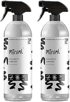 Miniml Eco White Vinegar Cleaning Unscented 750ml - All Natural Multi-Surface & Multi-Purpose Cleaner, Limescale Remover, Laundry Softener & More - 100% Vegan & Cruelty Free (Pack of 2)