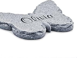 Let's Make Memories Personalized Garden Décor - Custom Garden Stone - Indoor/Outdoor - for Mom or Grandma - for Her - Engraved - Durable Resin - Butterfly Stone