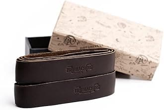 Motorcycle Handle bar Leather Grip Wraps - Universal Grips Accelerator Custom Cover wrap Set for Bike Handlebar (Caffeine)