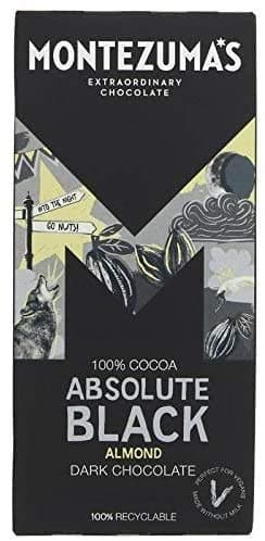 Absolute Black 100% Cocoa with Almonds | Dark Chocolate Bar 2 x 90g