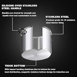 Cook N Home Cook N Home 18-10 Stainless Steel Stockpot Saucepot With Lid, 8 quart, 1 Piece (Metallic)