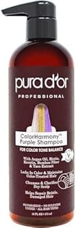 PURA D'OR 16 Oz ColorHarmony Purple Shampoo For Bleached, Blonde, Silver & Color Treated Hair - Keratin, Bamboo Fiber, No Sulfates, Select Natural Ingredients - Men & Women