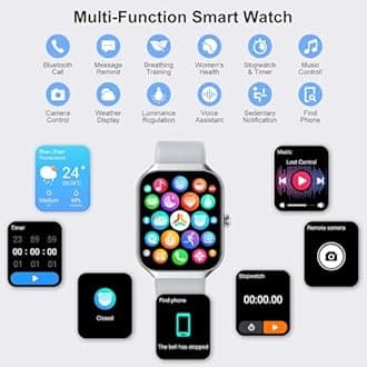 Jugeman Smart Watch, Fitness Tracker with Heart Rate Monitor, Blood Oxygen, Sleep Tracking, Touchscreen Smartwatch for Android, 1, Pink