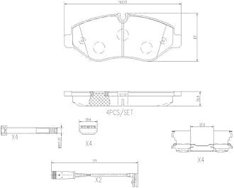Brembo P50085N Premium Ceramic Front Disc Brake Pad Set MERCEDES-BENZ/MERCEDES-BENZ (FJDA)/VW OE# A0064208420