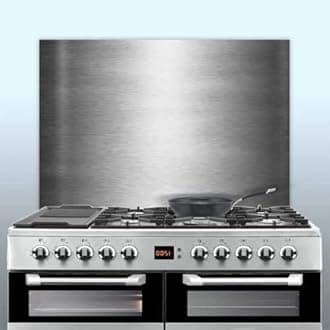 Displaypro 0.9mm Thick Brushed Stainless Steel Kitchen Cooker Hob Wall Splashback (950, 550)