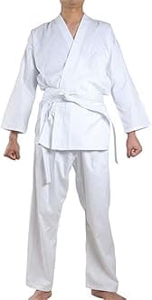 NAMAZU Karate Uniform for Kids and Adult, Lightweight Karate Gi Student Uniform with Belt for Martial Arts training - White