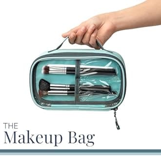 Toiletry Bag Kit Set: Hanging Travel Toiletry Bag + 311 TSA Cosmetic Liquid Bag + Ultralight Accessory Organizer Pouch, Dusty Teal Makeup, 3 Piece Toiletry Set