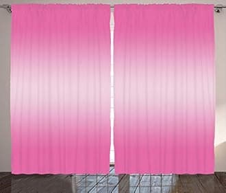 Ambesonne Ombre Curtains, Appetizing Pink Candys Inspired Food Themed Vivid Colored Digital Modern Art Print, Living Room Bedroom Window Drapes 2 Panel Set, 108" X 96", Hot Pink
