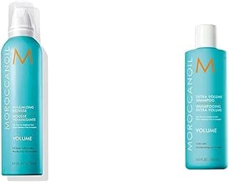 Moroccanoil Volumizing Mousse, Full Body, Medium Hold, for Dry Hair Type, Long-Lasting Flexible Hold, 250ml & Extra Volume Shampoo, 250ml