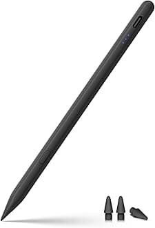 Stylus Pen for ipad 2018-2025, USB-C Fast Charging Pencil, Pixel-Perfect Tilt Sensitivity for iPad A16 11/10/9/8/7/6, iPad Mini 7/6/5, iPad Air M3/M2 11"/13"/5/4/3, iPad Pro M4 13"/12.9″/11″ Black