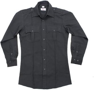 First Class 100% Polyester Long Sleeve Men's Uniform Shirt Black